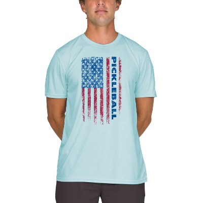 Vapor Apparel Men's Pickleball Flag UPF 50+ Sun Protection Short Sleeve Performance T-Shirt for Sports and Outdoor Lifestyle
