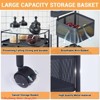 5 Tier Rotating Kitchen Storage Rack, Metal Mesh Rolling Cart Organizer w/ Top Lid, Organizador de Frutas Y Verduras for Fruit Vegetable Grocery - 3 of 4