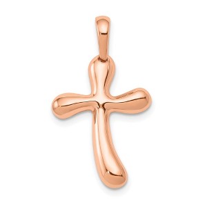 Black Bow Jewelry 14k Rose Gold Polished Freeform Cross Pendant - 1 of 4