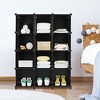 Costway 12 Cube Storage Organizer Plastic Organizer Units w/ Steel Frame Black - 3 of 4