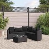 vidaXL Patio Sofa Set with Cushions Lounge Setting Outdoor Furniture Poly Rattan - Black 5-Piece - 2 of 4