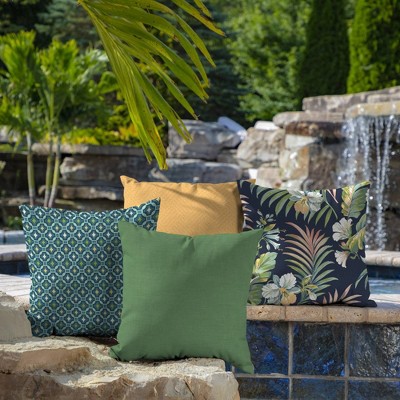 Moss Green 16" Square Outdoor Throw Pillow Set