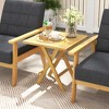 Tangkula Patio Folding Side Table w/ X-shaped Legs & Slatted Tabletop for Backyard - 3 of 4