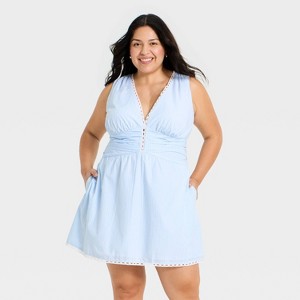 denim prairie dress Dreams Light Blue Denim Taille:plus size ( waist 38'' or more) Black and White Wrap dress-edit
