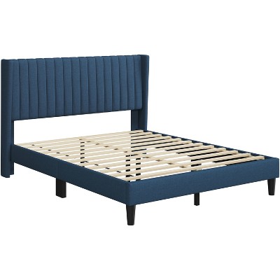 Yaheetech Upholstered Bed Frame with Wing Side