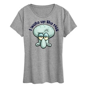 Women's - SpongeBob SquarePants - I Woke Up Like This Short Sleeve Graphic T-Shirt - 1 of 4