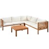 Whisen Acacia Wood Outdoor Sofa Set with Water-Resistant Cushions - 4 of 4