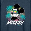 Women's - Disney - Mickey Sunset Shades Lightweight French Terry Wide Neck Long Sleeve Shirt - 2 of 4