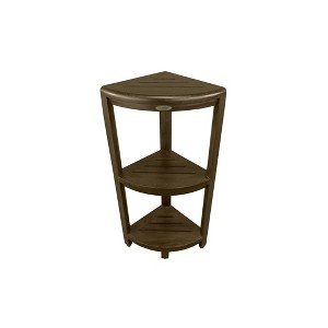 32" SnazzyCorner Tall Teak Shower Shelf Dark Brown - DecoTeak: Bathroom Bench, No Assembly Required - 1 of 4