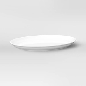 18" x 14" Porcelain Oval Serving Platter White - Threshold™ - 1 of 3