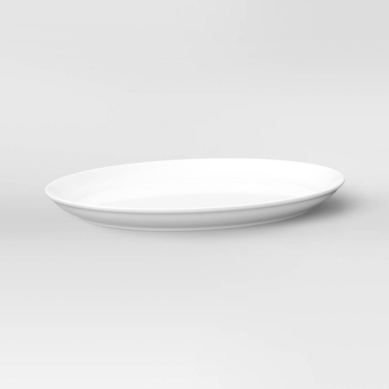18&#34; x 14&#34; Porcelain Oval Serving Platter White - Threshold&#8482;, 1 of 4