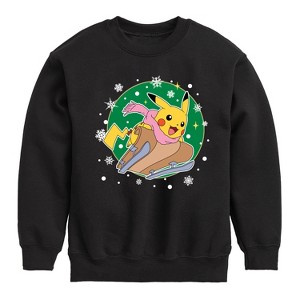 Boys' - Pokémon - Pikachu Sled Graphic Long Sleeve Fleece Sweatshirt - 1 of 4
