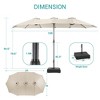 Sonkuki 15×9FT Outdoor Patio Market Double-Side Umbrella with Extra Large Base, Canopy and Sand Bags - 3 of 4