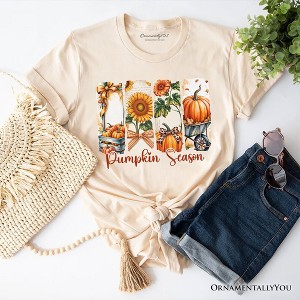 Pumpkin Season T-Shirt, Fall Sunflower Coquette Bow Autumn Tee | OrnamentallyYou - 1 of 4
