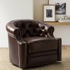 Flavio 32.75'' Wide Genuine Leather Swivel Chair | ARTFUL LIVING DESIGN - 3 of 4