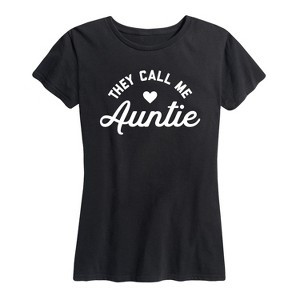 Women's - Instant Message - They Call Me Auntie Short Sleeve Graphic T-Shirt - 1 of 4