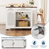 53.1" Rattan Kitchen Island Cart with Wheels - Rolling Storage Cabinet with Drop Leaf, 2 Doors, 2 Drawers, Spice Rack & Tilt-Out Trash Can - 4 of 4
