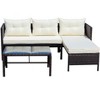 FIONECA 3-Piece Outdoor Wicker Rattan Patio Conversation Set with Cushions, Beige - 3 of 4