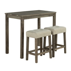 Aukfa 3-Piece Farmhouse Counter Height Dining Set, Wood Kitchen Dining Table Set for Small Places - 1 of 4