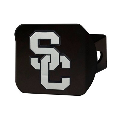 NCAA USC Trojans Chrome Metal Hitch Cover - Black