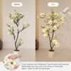 4-6FT Faux Magnolia Plants Artificial Flower Trees Fake Plants Arrangement Decor Indoor Outdoor Artificial Vivid Leaves White Pot - 4 of 4