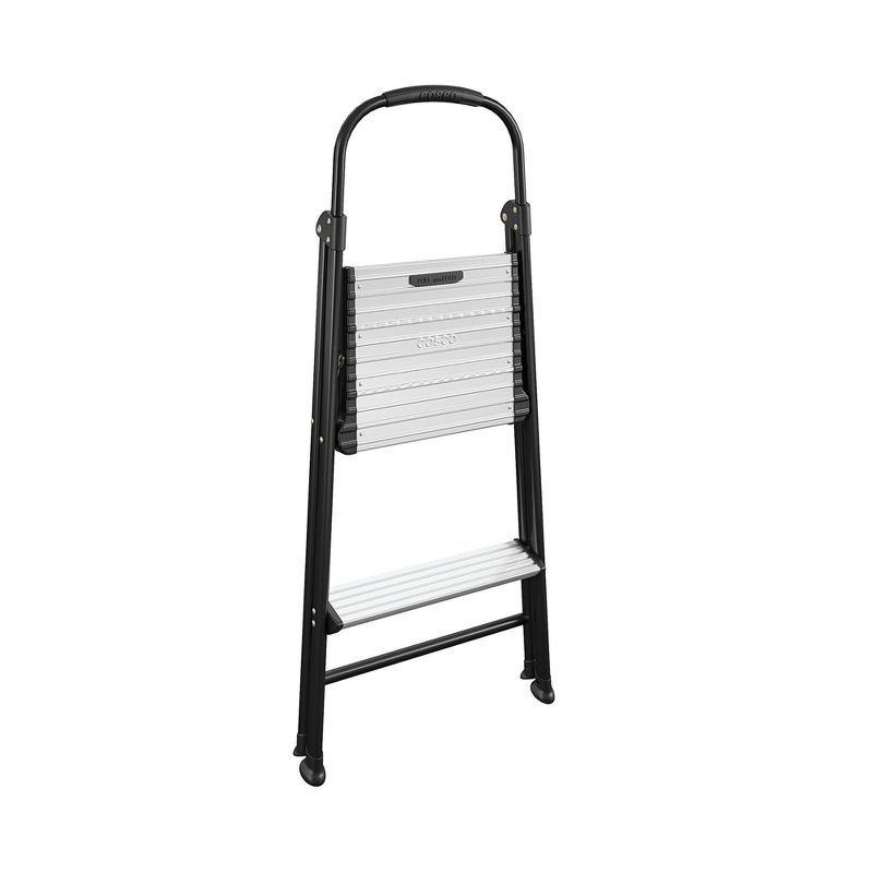 COSCO 2-Step Aluminum Folding Step Stool with Rubber Hand Grip (Black), 4 of 5
