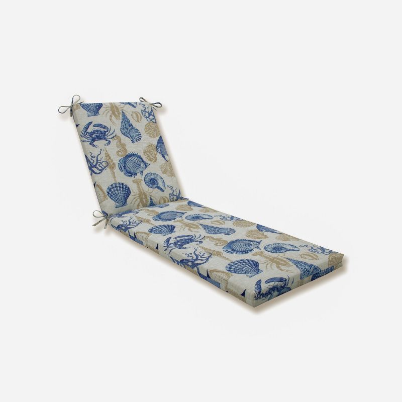 Indoor/Outdoor Sealife Marine Blue Chaise Lounge Cushion - Pillow Perfect, 1 of 9