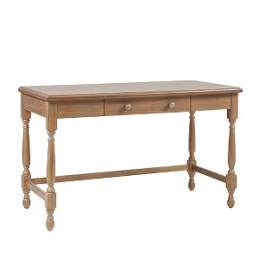 Gulches Martha Stewart Tabitha Solid Wood Desk - Reclaimed Natural Finish, Turned Legs, 1 Drawer w/Metal Glides, Tools Included - 1 of 4