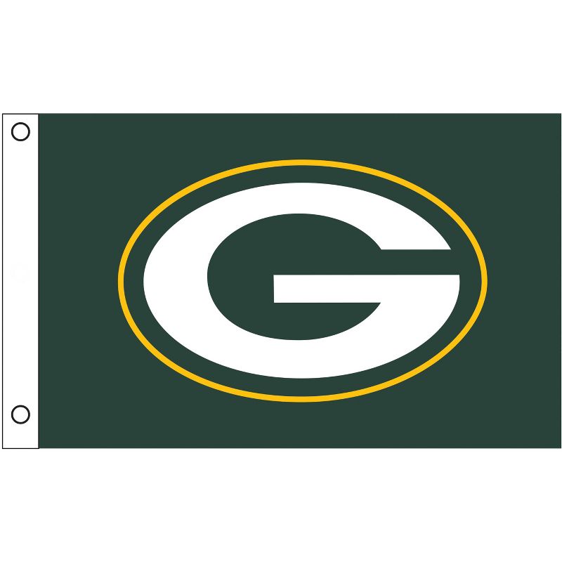 3'x5' Single Sided Flag w/ 2 Grommets, Green Bay Packers, 1 of 6