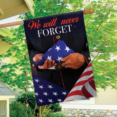 We Will Never Forget Blue Polyester Bereavement House Flag