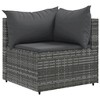 vidaXL Patio Sofa Set with Cushions Lounge Setting Outdoor Furniture Poly Rattan - Gray - 3 of 4