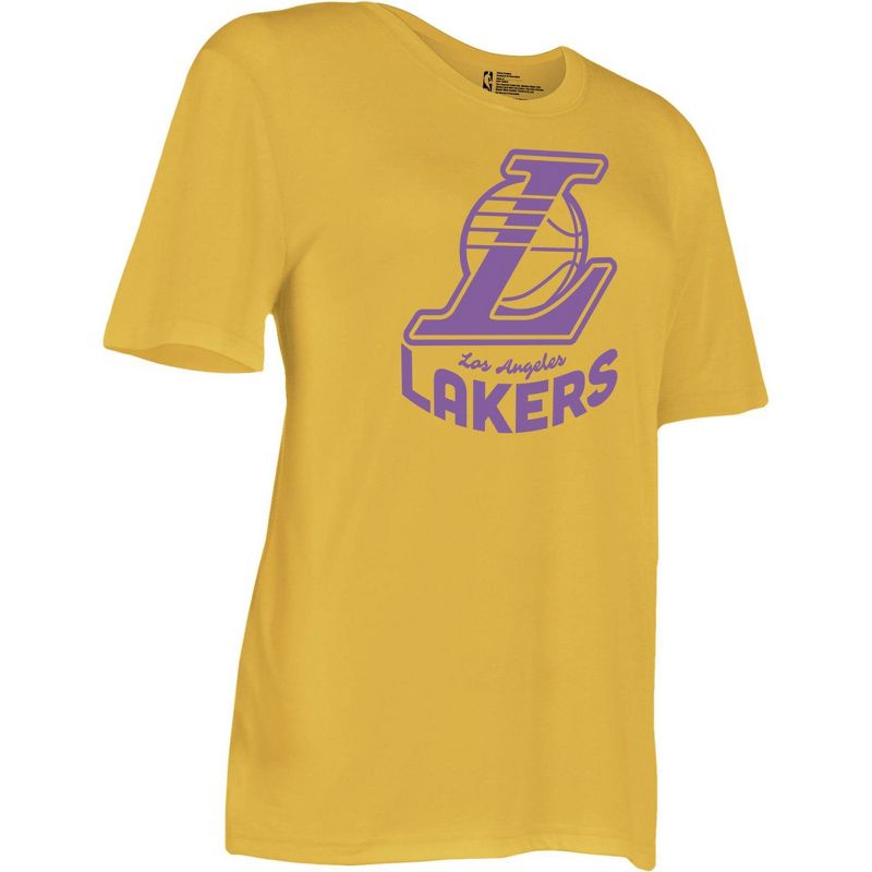 NBA Los Angeles Lakers Women&#39;s Short Sleeve Vintage Logo Tonal Crew T-Shirt, 3 of 5