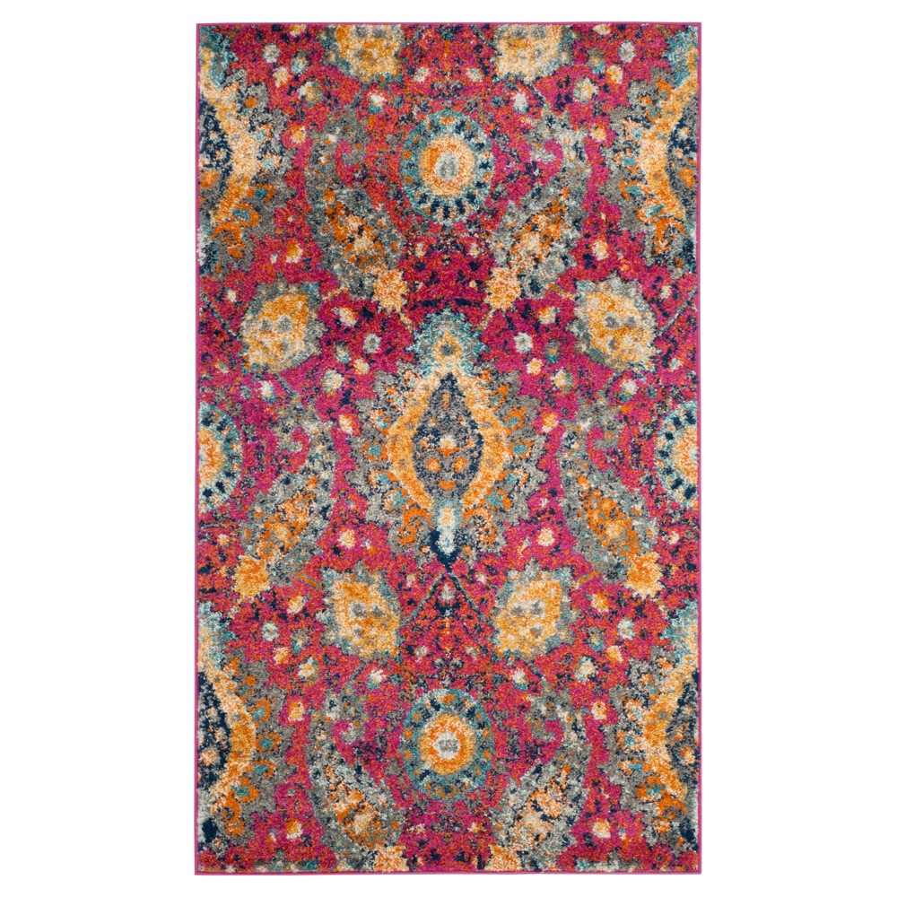 Fuchsia/Gold Abstract Loomed Accent Rug - (3'X5') - Safavieh