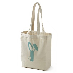 Bunny Monogram Canvas Tote Bags, Blue - 1 of 2