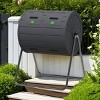 SEVOBAL 38 Gallon Outdoor Tumbling Composter Dual Chamber Compost Bin Rotating Composter Easy Assemble Garden Kitchen, Black, 28.23"*25.59"*36.02" - 3 of 4