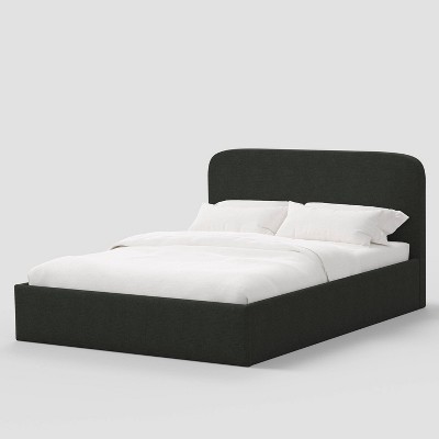 California King Rounded Corner Low Platform Bed in Linen Black - Threshold™