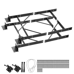 VEVOR Gate Corner Brace Bracket, 2 Sets, Anti Sag Gate Frame Hardware Kit, Gate Frame Brace Bracket with Latch Lock, Screws, for Shed Doors, Black - 1 of 4