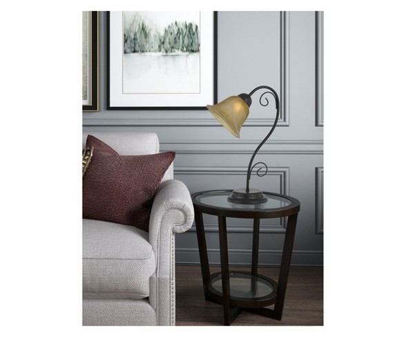 Cuneo Metal Accent Lamp With Glass Shade Black 6.8"x48.4" (Includes Energy Efficient Light Bulb) - Cal Lighting