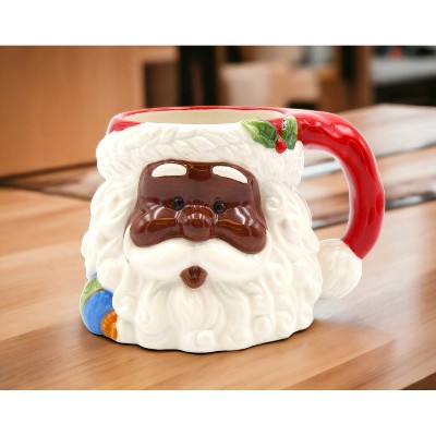 Festive Ceramic African American Santa Claus Mug
