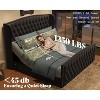 AMERLIFE Adjustable Bed, 51" Velvet Tufted Headboard, Dual Motor, No Box Spring - 4 of 4