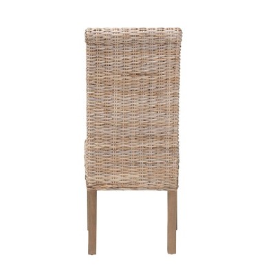 Santiago High Back Gray Cane and Wood Side Chair