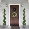 Artificial Boxwood Spiral Topiary Tree Set of 2, Potted Boxwood Topiary Plant with 7 PCS Butterfly Ornaments, Fake Shrubs Tree for Front Door - 2 of 4
