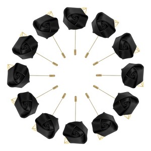 Unique Bargains Wedding Ceremony Anniversary Groom Silk Metal Rose Boutonnieres 24 Pcs - 1 of 3