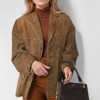 Clearlove Women's Vintage Inspired Oversized Blazer with Patch Pockets Relaxed Fit Unstructured Tailored Jacket - 2 of 4