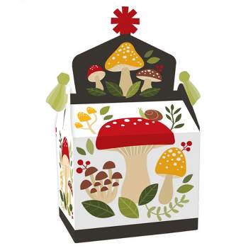 Big Dot of Happiness Wild Mushrooms - Treat Box Party Favors - Red Toadstool Party Goodie Gable Boxes - Set of 12