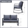 Ainfox Outdoor Wicker Loveseat Rocking Chair, Patio Rattan Rocker Chair with Cushions Cozy Rocking Wicker Furniture for Garden Backyard Porch - 2 of 4