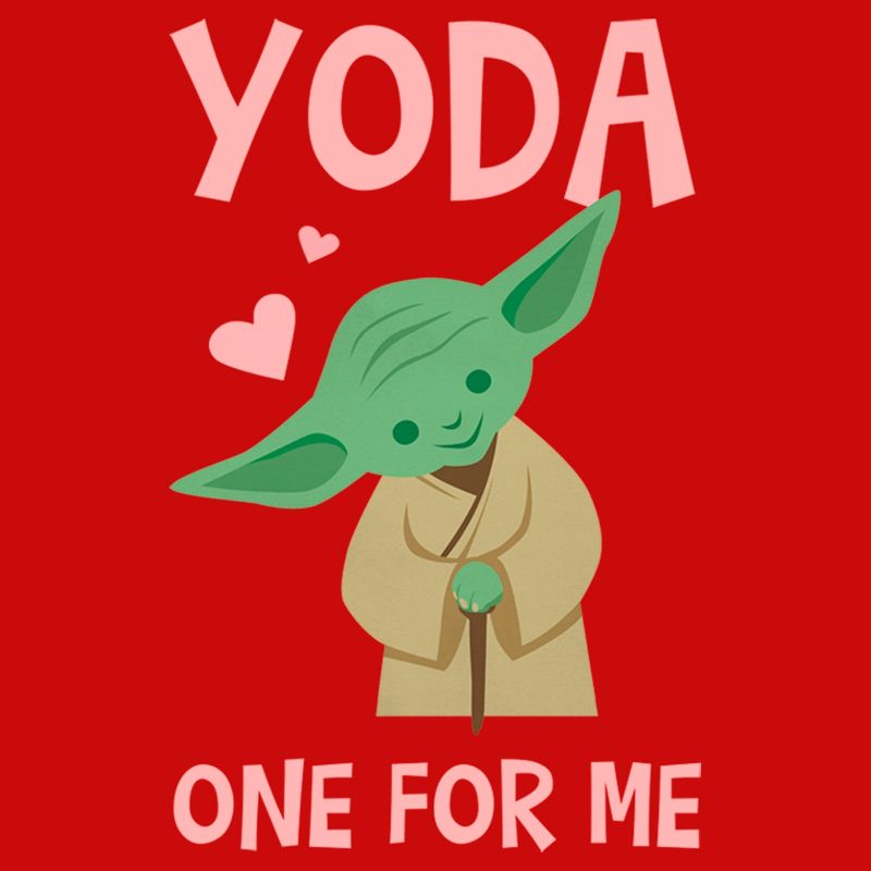 Boy's Star Wars Valentine's Day Yoda One for Me Simple T-Shirt, 2 of 5