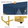 38"W Console Table Entry Table Entryway Table Accent Table Side Table with 2 Drawers, Adjustable Foot Pads and Stripe Design-ModernLuxe - 4 of 4