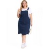 Agnes Orinda Women's Plus Size Overall Frayed Adjustable Strap Denim Suspender Shift Dresses - 3 of 4