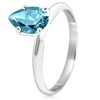 Pompeii3 Certified Platinum 1.12Ct Pear Shape Blue Diamond Engagement Ring Lab Created - Size 6 - 3 of 4